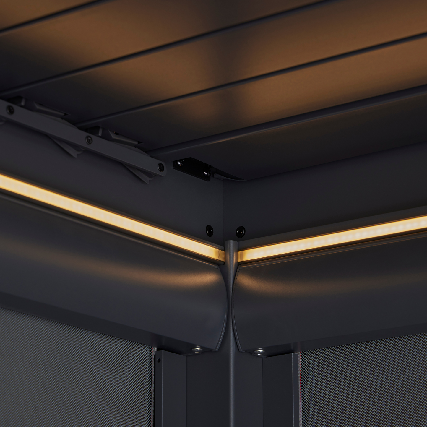 Royce Cube Aluminium 4 x 4M Luxury Pergola with Solar LED Light Pack | Anthracite