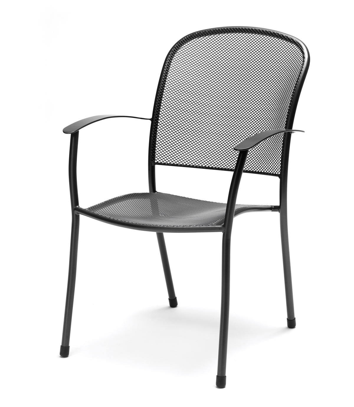 Kettler Caredo 4 Seat Set Round Dining Set with 110cm Round Mesh Table, Slate Cushions Pads, Parasol & Base