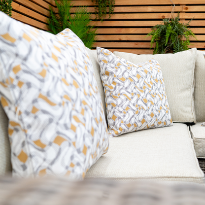 Kensington Right Hand High Corner Outdoor Dining Lounging Set | Wicker | Seats 7