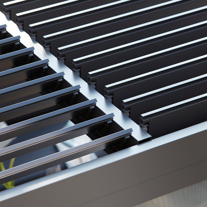 Royce Cube Aluminium 4 x 4M  Luxury Pergola with Solar LED Light Pack | Anthracite