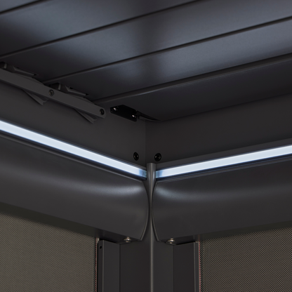 Royce Cube Aluminium 4 x 4M  Luxury Pergola with Solar LED Light Pack | Anthracite
